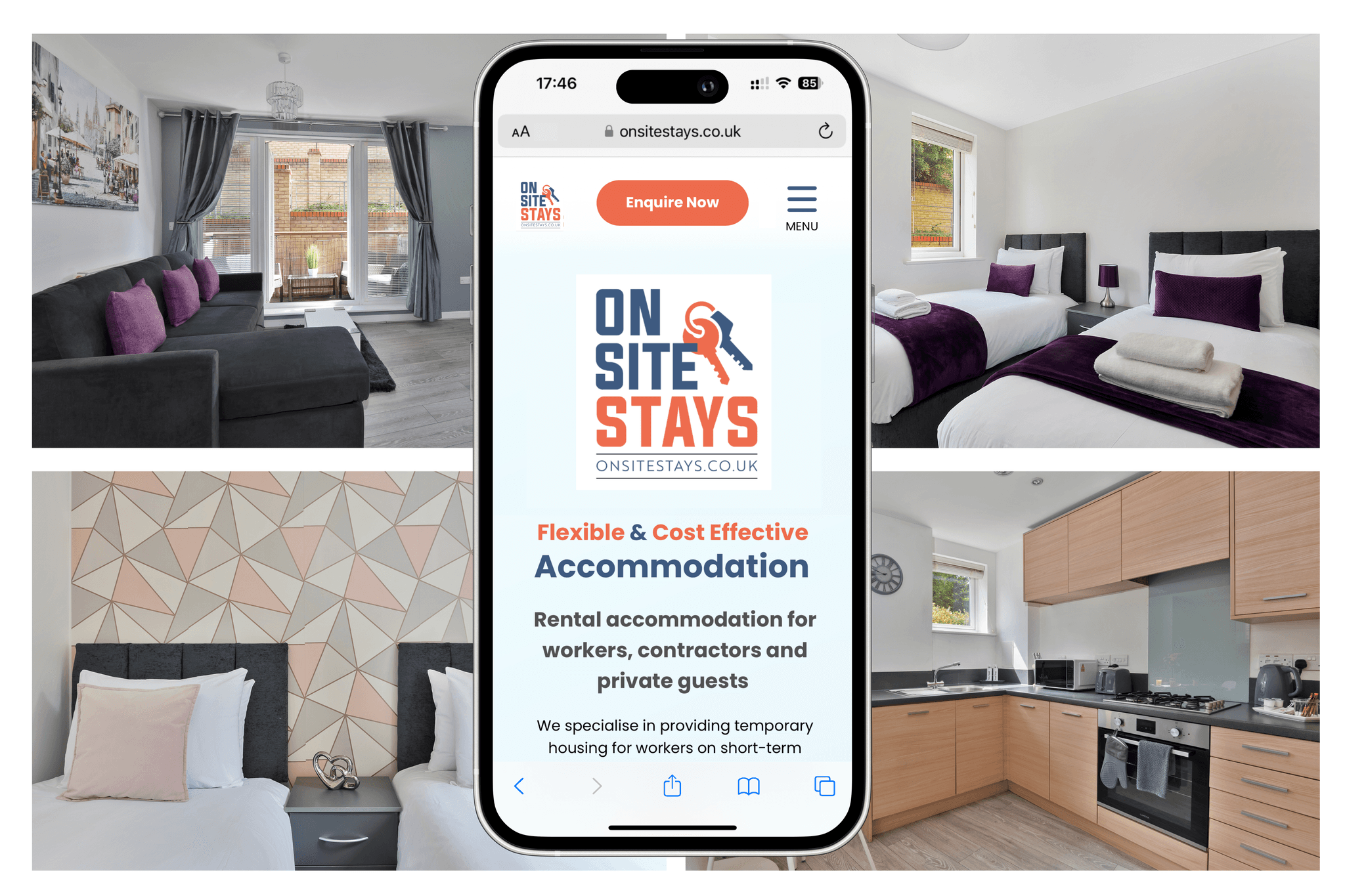 Contemporary 2-Bed Apt with En Suite, Free Parking & a Balcony | On Site Stays Greenhithe1