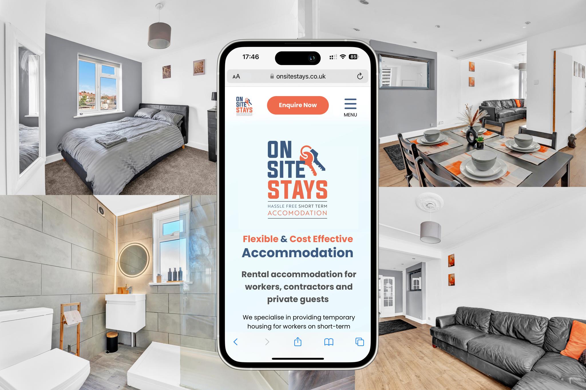 On Site Stays - 3 bedrooms with a 2 car driveway.