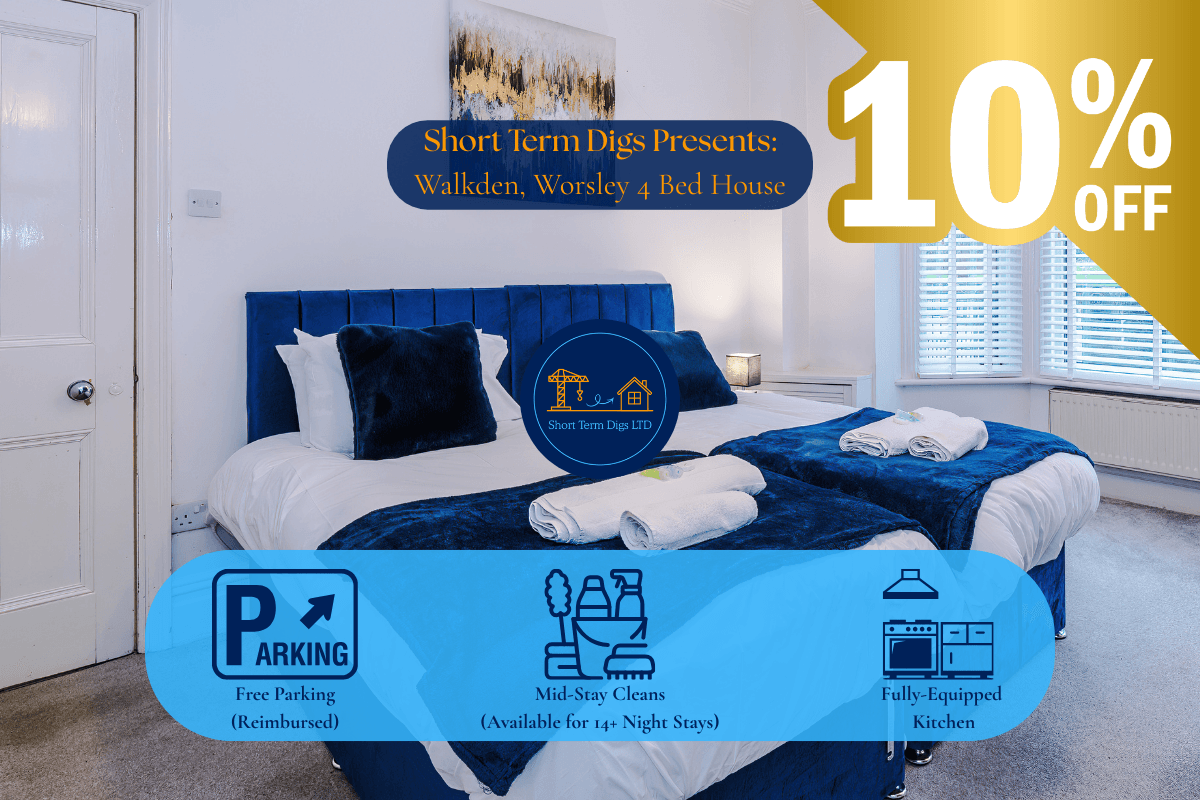 Walkden, Worsley 4 Bedroom House w/ Free Parking